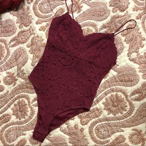 Topshop burgundy body